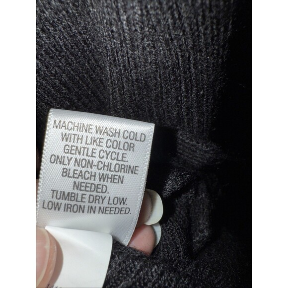 SleevelessSweater Cowl Neck Dress/long Top Black office casual sz L Lace Bottom - Picture 8 of 8